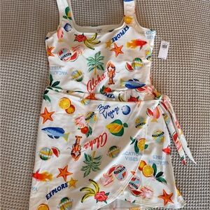 Old Navy Multicolor Tropical Print Swimsuit Dress